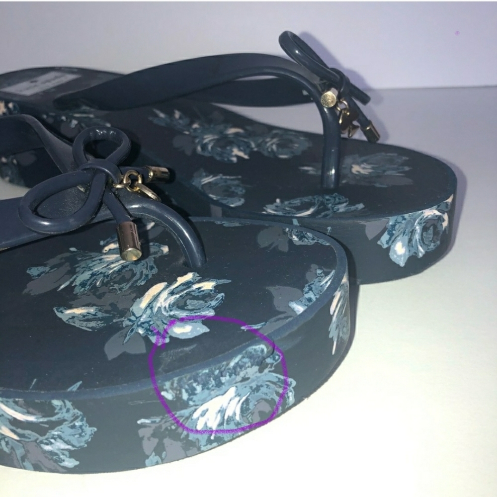 Kate Spade | Size 9 | Navy Rhett | Wedge Flip Flop - Picture 7 of 8